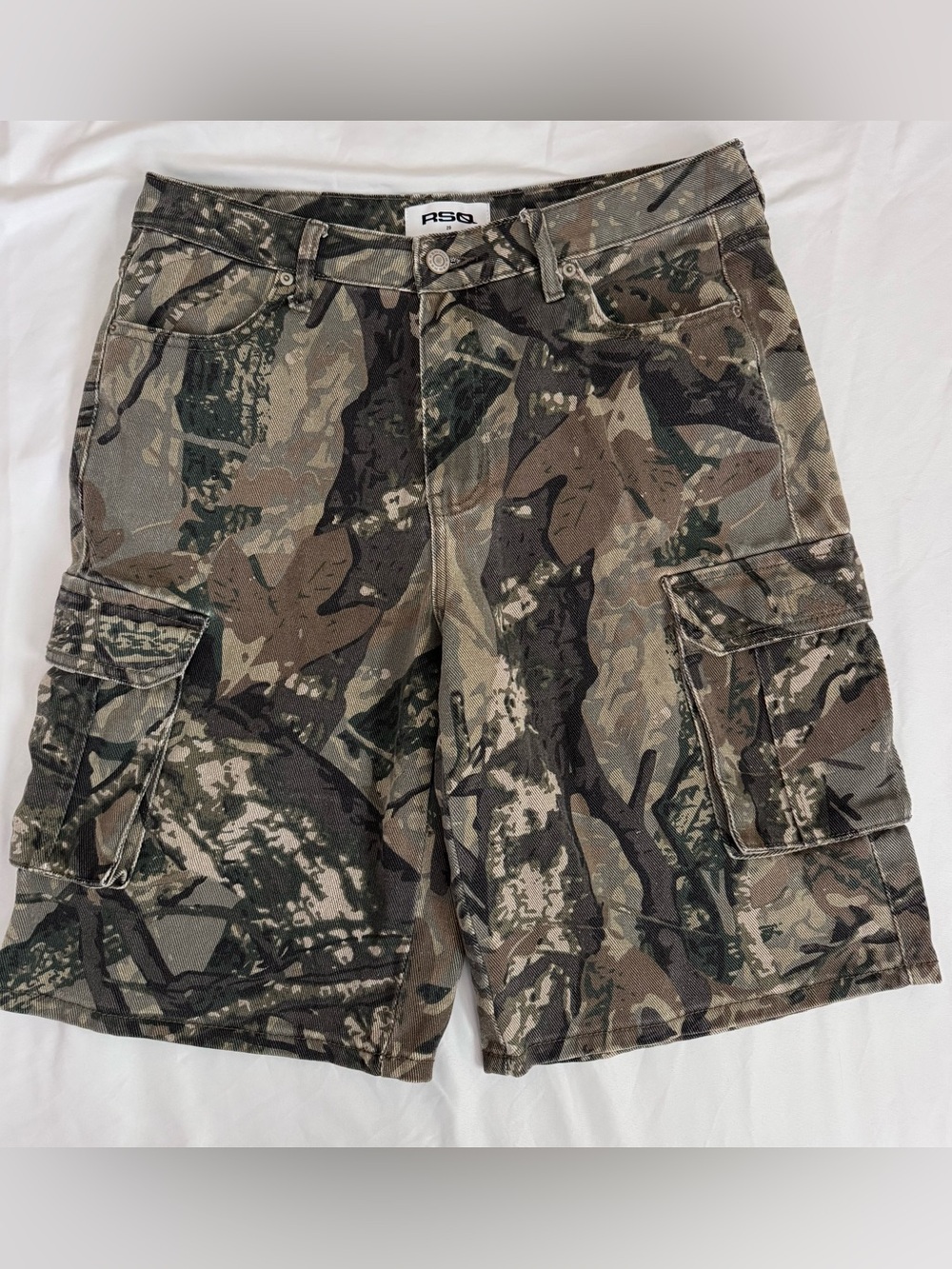 RSQ Boyfriend Fit Camp Cargo Shorts - 28